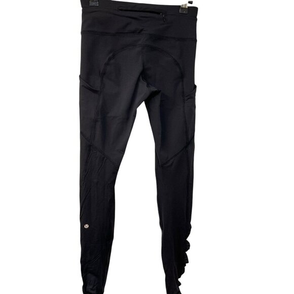 LULULEMON Speed Tight III Ruched Ankle Black Full Pocket Legging Size 4 - Picture 4 of 8